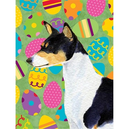 Carolines Treasures 28 x 40 In. Basenji Easter Eggstravaganza Flag Canvas- House Size SS4859CHF